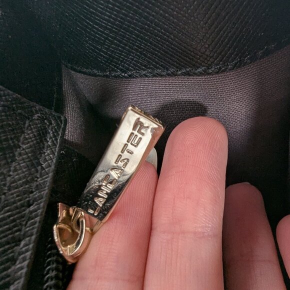 LANCASTER Paris Black & Grey Adeline Genuine Leather Bag with Shoulder Strap - Picture 10 of 16